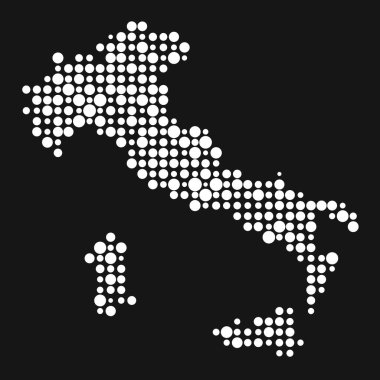 İtalya Silüeti Resmedilmiş Desenli Harita Çizimi