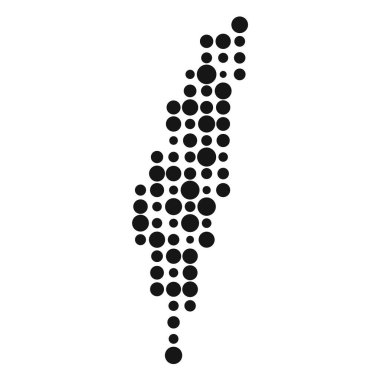 İsrail Silüeti Resimli Desenli Harita Çizimi