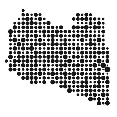 Libya Silüeti Resmedilmiş Desen Haritası Çizimi