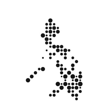 Filipinler Silüeti Pikselleştirilmiş desen haritası çizimi