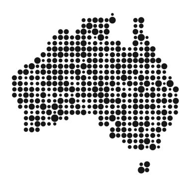 Avusturalya Silueti Pikselli desen haritası çizimi