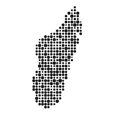 Madagaskar Silueti Pikselli desen haritası çizimi