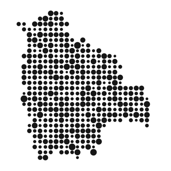 Bolivia Silhouet Gepixelde Patroon Kaart Illustratie — Stockvector