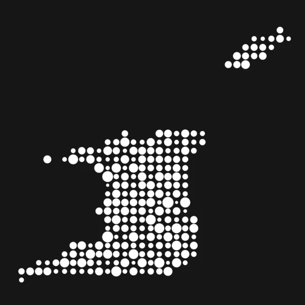 Trinidad Tobago Silhouette Pixelated Pattern Map Illustration — Stock Vector