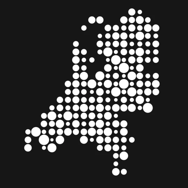 Netherlands Silhouette Pixelated Passel Map — стоковий вектор