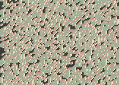 Edward Zajecs 2. Cubo 'nun 1971' deki uygulaması. Esasen 8 taştan oluşan bir Truchet fayans seti ve yerleştirme sanatı illüstrasyonu için kurallar.