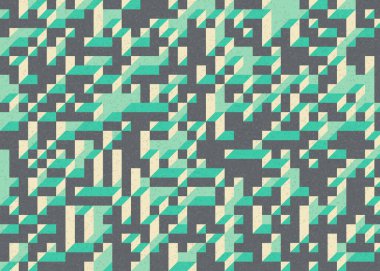 Edward Zajecs 2. Cubo 'nun 1971' deki uygulaması. Esasen 8 taştan oluşan bir Truchet fayans seti ve yerleştirme sanatı illüstrasyonu için kurallar.