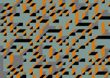 Edward Zajecs 2. Cubo 'nun 1971' deki uygulaması. Esasen 8 taştan oluşan bir Truchet fayans seti ve yerleştirme sanatı illüstrasyonu için kurallar.