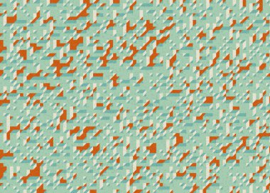 Edward Zajecs 2. Cubo 'nun 1971' deki uygulaması. Esasen 8 taştan oluşan bir Truchet fayans seti ve yerleştirme sanatı illüstrasyonu için kurallar.