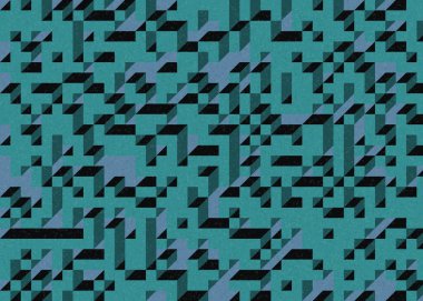 Edward Zajecs 2. Cubo 'nun 1971' deki uygulaması. Esasen 8 taştan oluşan bir Truchet fayans seti ve yerleştirme sanatı illüstrasyonu için kurallar.