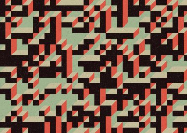 Edward Zajecs 2. Cubo 'nun 1971' deki uygulaması. Esasen 8 taştan oluşan bir Truchet fayans seti ve yerleştirme sanatı illüstrasyonu için kurallar.