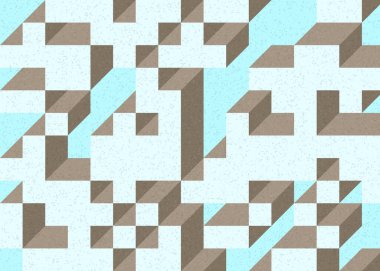 Edward Zajecs 2. Cubo 'nun 1971' deki uygulaması. Esasen 8 taştan oluşan bir Truchet fayans seti ve yerleştirme sanatı illüstrasyonu için kurallar.