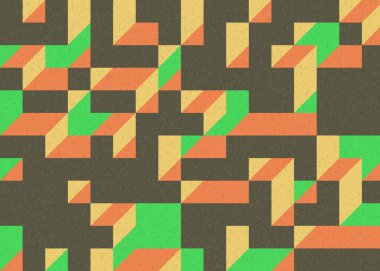 Edward Zajecs 2. Cubo 'nun 1971' deki uygulaması. Esasen 8 taştan oluşan bir Truchet fayans seti ve yerleştirme sanatı illüstrasyonu için kurallar.