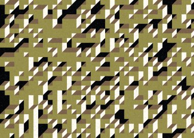 Edward Zajecs 2. Cubo 'nun 1971' deki uygulaması. Esasen 8 taştan oluşan bir Truchet fayans seti ve yerleştirme sanatı illüstrasyonu için kurallar.