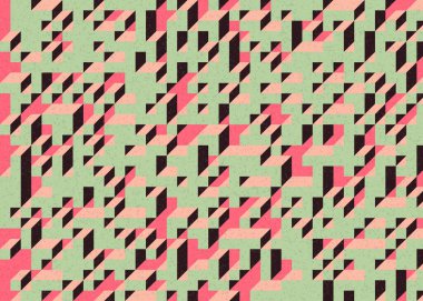 Edward Zajecs 2. Cubo 'nun 1971' deki uygulaması. Esasen 8 taştan oluşan bir Truchet fayans seti ve yerleştirme sanatı illüstrasyonu için kurallar.