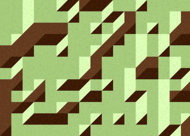 Edward Zajecs 2. Cubo 'nun 1971' deki uygulaması. Esasen 8 taştan oluşan bir Truchet fayans seti ve yerleştirme sanatı illüstrasyonu için kurallar.