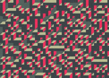 Edward Zajecs 2. Cubo 'nun 1971' deki uygulaması. Esasen 8 taştan oluşan bir Truchet fayans seti ve yerleştirme sanatı illüstrasyonu için kurallar.