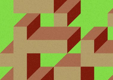 Edward Zajecs 2. Cubo 'nun 1971' deki uygulaması. Esasen 8 taştan oluşan bir Truchet fayans seti ve yerleştirme sanatı illüstrasyonu için kurallar.