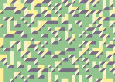 Edward Zajecs 2. Cubo 'nun 1971' deki uygulaması. Esasen 8 taştan oluşan bir Truchet fayans seti ve yerleştirme sanatı illüstrasyonu için kurallar.