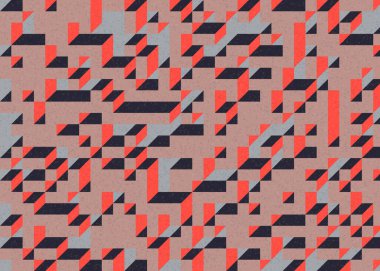 Edward Zajecs 2. Cubo 'nun 1971' deki uygulaması. Esasen 8 taştan oluşan bir Truchet fayans seti ve yerleştirme sanatı illüstrasyonu için kurallar.