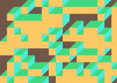 Edward Zajecs 2. Cubo 'nun 1971' deki uygulaması. Esasen 8 taştan oluşan bir Truchet fayans seti ve yerleştirme sanatı illüstrasyonu için kurallar.