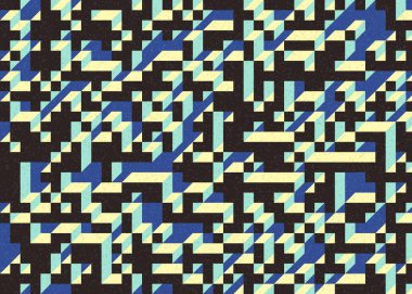 Edward Zajecs 2. Cubo 'nun 1971' deki uygulaması. Esasen 8 taştan oluşan bir Truchet fayans seti ve yerleştirme sanatı illüstrasyonu için kurallar.