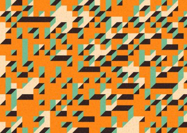 Edward Zajecs 2. Cubo 'nun 1971' deki uygulaması. Esasen 8 taştan oluşan bir Truchet fayans seti ve yerleştirme sanatı illüstrasyonu için kurallar.