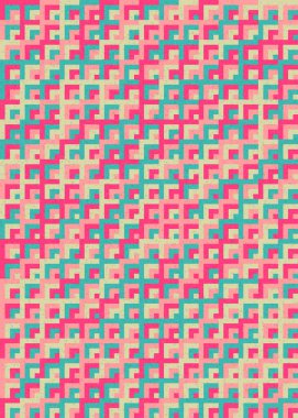 Soyut Geometrik Desen üretken hesaplama sanatı çizimi