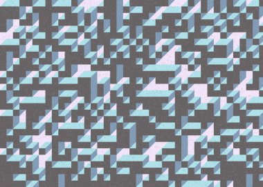 Edward Zajecs 2. Cubo 'nun 1971' deki uygulaması. Esasen 8 taştan oluşan bir Truchet fayans seti ve yerleştirme sanatı illüstrasyonu için kurallar.