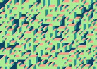 Edward Zajecs 2. Cubo 'nun 1971' deki uygulaması. Esasen 8 taştan oluşan bir Truchet fayans seti ve yerleştirme sanatı illüstrasyonu için kurallar.