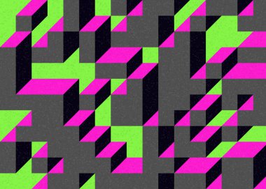 Edward Zajecs 2. Cubo 'nun 1971' deki uygulaması. Esasen 8 taştan oluşan bir Truchet fayans seti ve yerleştirme sanatı illüstrasyonu için kurallar.