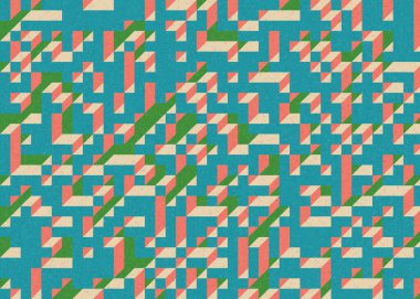 Edward Zajecs 2. Cubo 'nun 1971' deki uygulaması. Esasen 8 taştan oluşan bir Truchet fayans seti ve yerleştirme sanatı illüstrasyonu için kurallar.