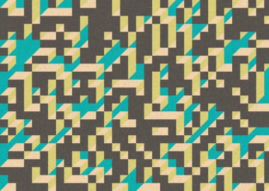 Edward Zajecs 2. Cubo 'nun 1971' deki uygulaması. Esasen 8 taştan oluşan bir Truchet fayans seti ve yerleştirme sanatı illüstrasyonu için kurallar.