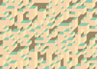 Edward Zajecs 2. Cubo 'nun 1971' deki uygulaması. Esasen 8 taştan oluşan bir Truchet fayans seti ve yerleştirme sanatı illüstrasyonu için kurallar.