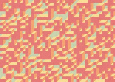 Edward Zajecs 2. Cubo 'nun 1971' deki uygulaması. Esasen 8 taştan oluşan bir Truchet fayans seti ve yerleştirme sanatı illüstrasyonu için kurallar.