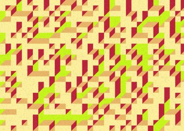 Edward Zajecs 2. Cubo 'nun 1971' deki uygulaması. Esasen 8 taştan oluşan bir Truchet fayans seti ve yerleştirme sanatı illüstrasyonu için kurallar.