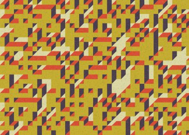 Edward Zajecs 2. Cubo 'nun 1971' deki uygulaması. Esasen 8 taştan oluşan bir Truchet fayans seti ve yerleştirme sanatı illüstrasyonu için kurallar.