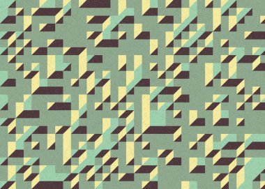 Edward Zajecs 2. Cubo 'nun 1971' deki uygulaması. Esasen 8 taştan oluşan bir Truchet fayans seti ve yerleştirme sanatı illüstrasyonu için kurallar.