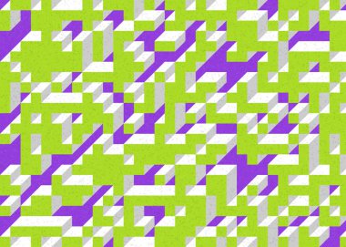 Edward Zajecs 2. Cubo 'nun 1971' deki uygulaması. Esasen 8 taştan oluşan bir Truchet fayans seti ve yerleştirme sanatı illüstrasyonu için kurallar.