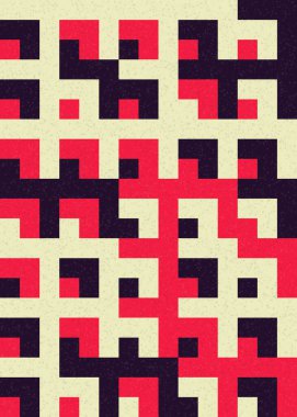 Soyut Geometrik Desen üretken hesaplama sanatı çizimi