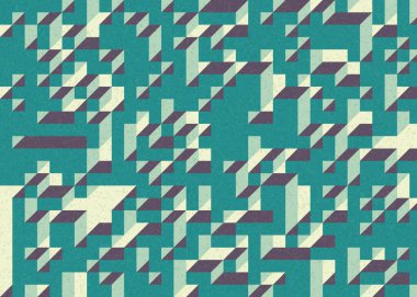 Edward Zajecs 2. Cubo 'nun 1971' deki uygulaması. Esasen 8 taştan oluşan bir Truchet fayans seti ve yerleştirme sanatı illüstrasyonu için kurallar.