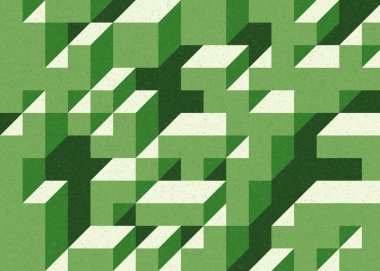 Edward Zajecs 2. Cubo 'nun 1971' deki uygulaması. Esasen 8 taştan oluşan bir Truchet fayans seti ve yerleştirme sanatı illüstrasyonu için kurallar.