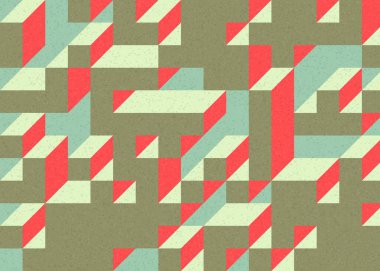 Edward Zajecs 2. Cubo 'nun 1971' deki uygulaması. Esasen 8 taştan oluşan bir Truchet fayans seti ve yerleştirme sanatı illüstrasyonu için kurallar.