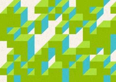 Edward Zajecs 2. Cubo 'nun 1971' deki uygulaması. Esasen 8 taştan oluşan bir Truchet fayans seti ve yerleştirme sanatı illüstrasyonu için kurallar.