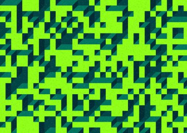 Edward Zajecs 2. Cubo 'nun 1971' deki uygulaması. Esasen 8 taştan oluşan bir Truchet fayans seti ve yerleştirme sanatı illüstrasyonu için kurallar.