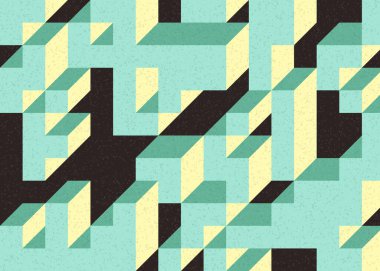 Edward Zajecs 2. Cubo 'nun 1971' deki uygulaması. Esasen 8 taştan oluşan bir Truchet fayans seti ve yerleştirme sanatı illüstrasyonu için kurallar.