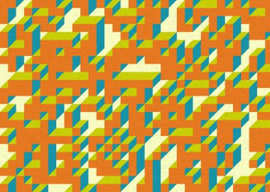 Edward Zajecs 2. Cubo 'nun 1971' deki uygulaması. Esasen 8 taştan oluşan bir Truchet fayans seti ve yerleştirme sanatı illüstrasyonu için kurallar.