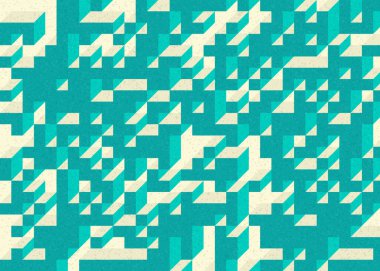 Edward Zajecs 2. Cubo 'nun 1971' deki uygulaması. Esasen 8 taştan oluşan bir Truchet fayans seti ve yerleştirme sanatı illüstrasyonu için kurallar.