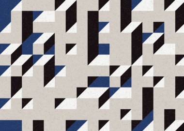 Edward Zajecs 2. Cubo 'nun 1971' deki uygulaması. Esasen 8 taştan oluşan bir Truchet fayans seti ve yerleştirme sanatı illüstrasyonu için kurallar.