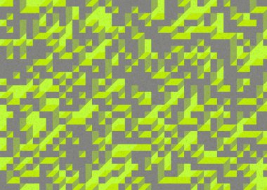 Edward Zajecs 2. Cubo 'nun 1971' deki uygulaması. Esasen 8 taştan oluşan bir Truchet fayans seti ve yerleştirme sanatı illüstrasyonu için kurallar.